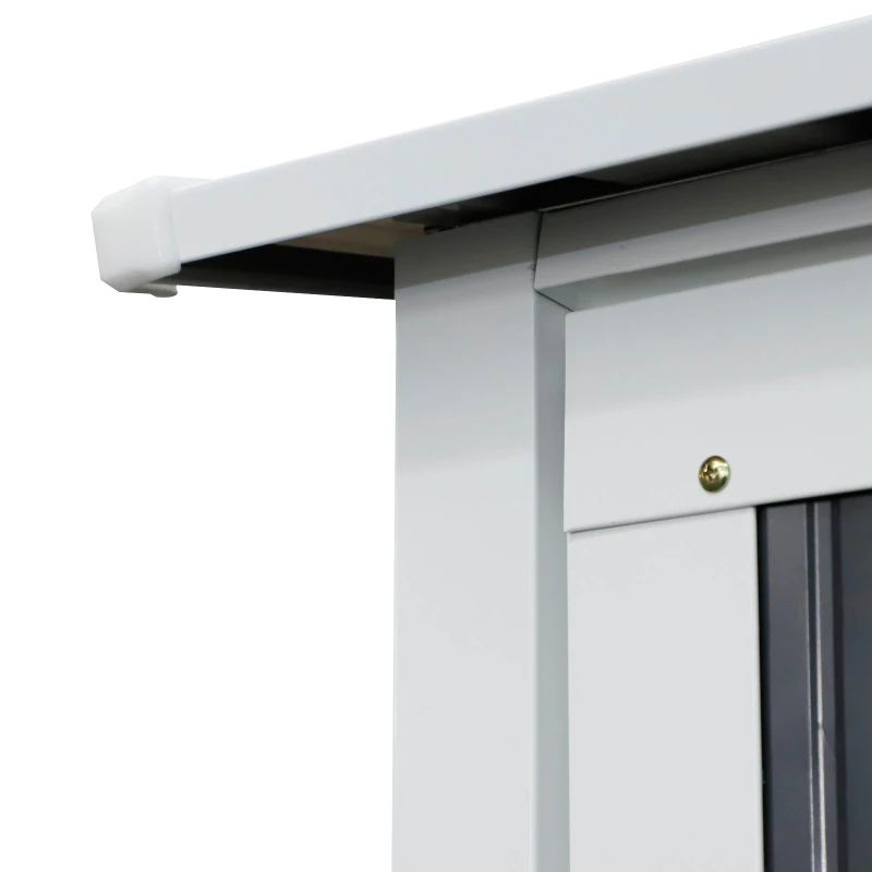 Outsunny® Gartenhaus Metallgerätehaus für den Außenbereich Tür Outdoor Stahl Grau