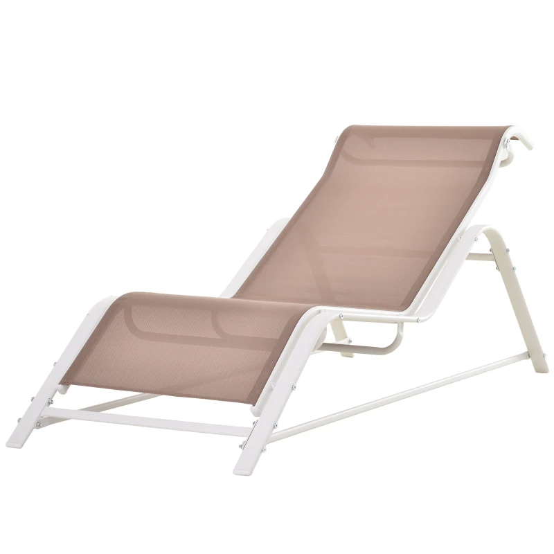 Outsunny® Gartenliege Sonnenliege ergonomisch geschwungen Aluminium Beige