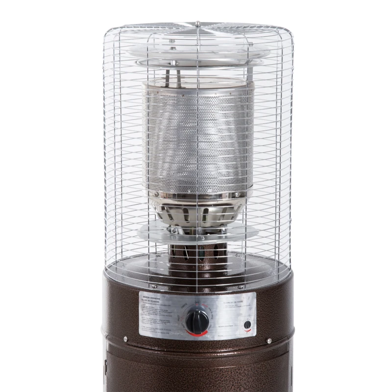 Outsunny® Heizstrahler Terrasse Balkon 5-12 kw Φ46 x H135 cm Bronze