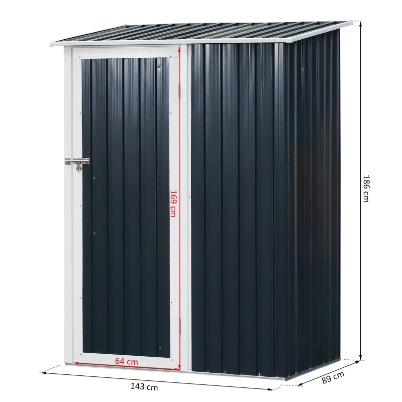 Outsunny® Gartenhaus Metallgerätehaus für den Außenbereich Tür Outdoor Stahl Grau