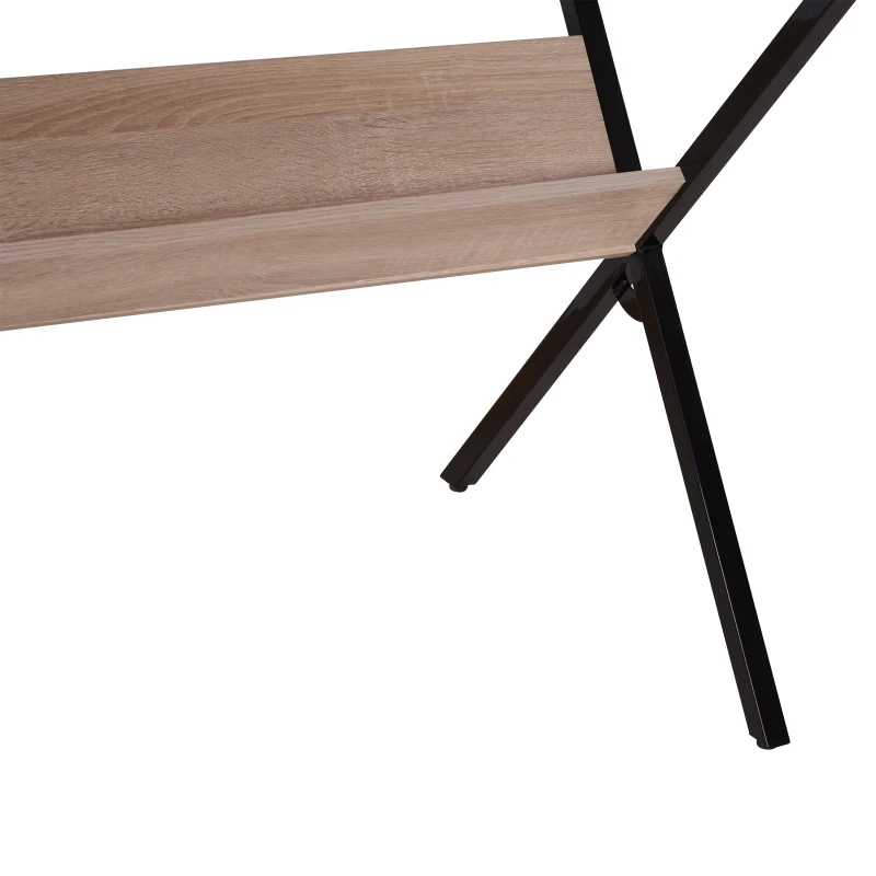 HOMCOM® Schreibtisch Computertisch Laptop Tisch Bürotisch 1 x Ablage Holz + Metall Natur + Schwarz 120 x 60 x 76 cm