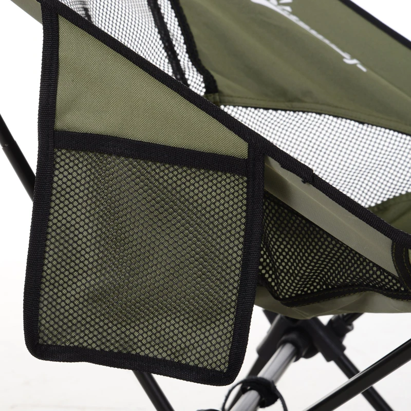 Outsunny® Campingstuhl mit Telefontasche Faltstuhl Angelstuhl Höhenverstellbar Alu Grün