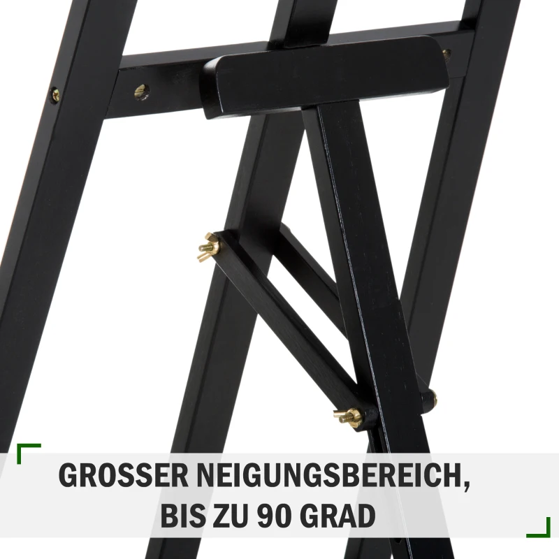 HOMCOM® Staffelei Atelierstaffelei 90° einstellbar Buche Schwarz