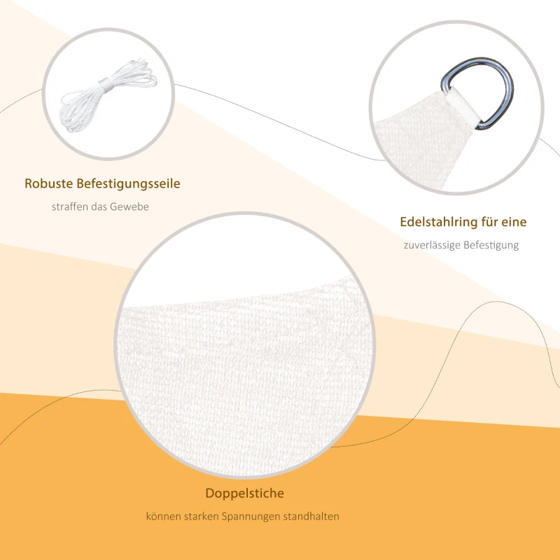 Outsunny® Sonnensegel - Maße: 4x6m | Farbe: Creme | Stoffe: 185g/m² HDPE