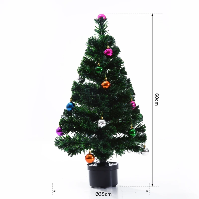 HOMCOM® Weihnachtsbaum künstlicher Lichtfaser rotierend 60cm
