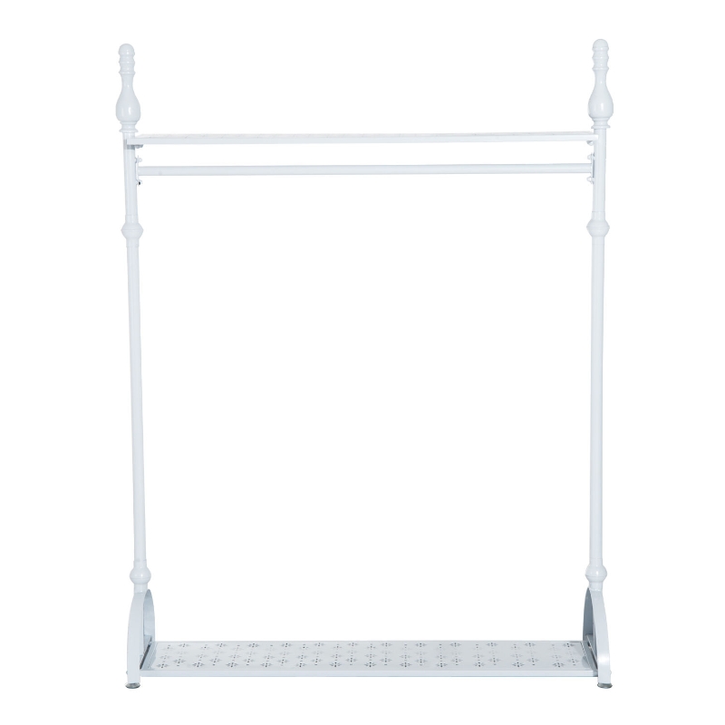 HOMCOM Kleiderständer Garderobenständer Kleiderstange Metall Weiß