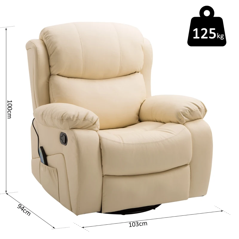 HOMCOM® Massagesessel Vibrations- und Heizfunktion Beige