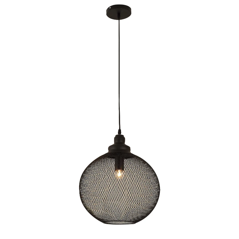 HOMCOM® Pendelleuchte Kugel Käfig Ф35cm für E27 Schwarz Metall