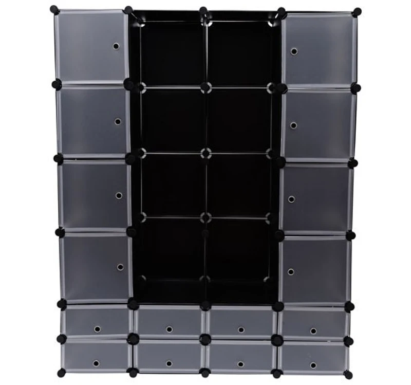 HOMCOM DIY Regalsystem Kleiderschrank Kunststoffregal 180x145x37cm