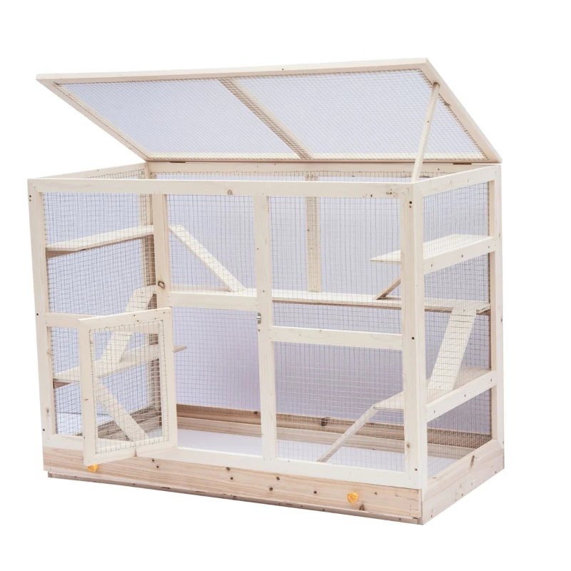 PawHut XXL Nagervilla Hamsterkäfig Kleintierkäfig Holz Schublade groß