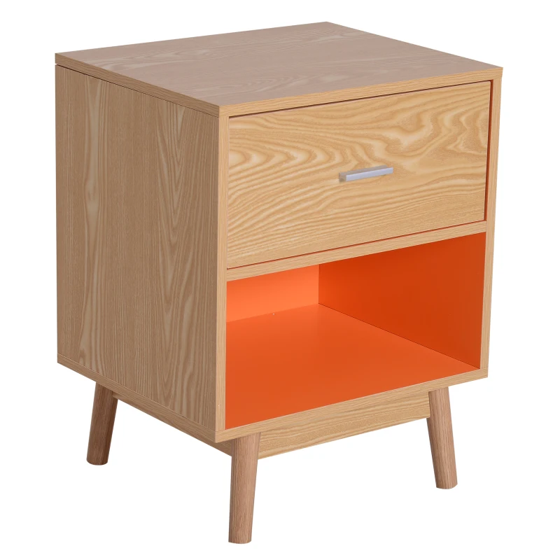 HOMCOM® Nachttisch  Nachtkommode Konsole Beistelltisch mit Schublade Holz 48 x 40 x 61,5 cm