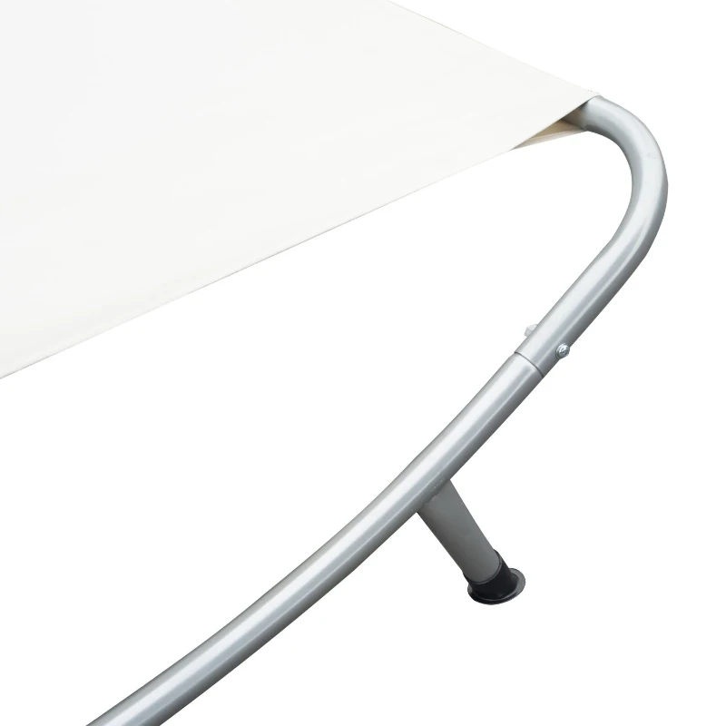 Outsunny® Doppelliege 2er-Sonnenliege Creme mit Kissen