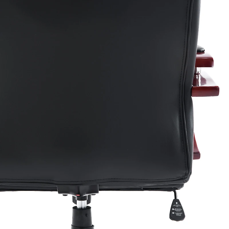 HOMCOM® Drehstuhl Kunstleder Holz 65 x 65 x 107-116 cm Schwarz