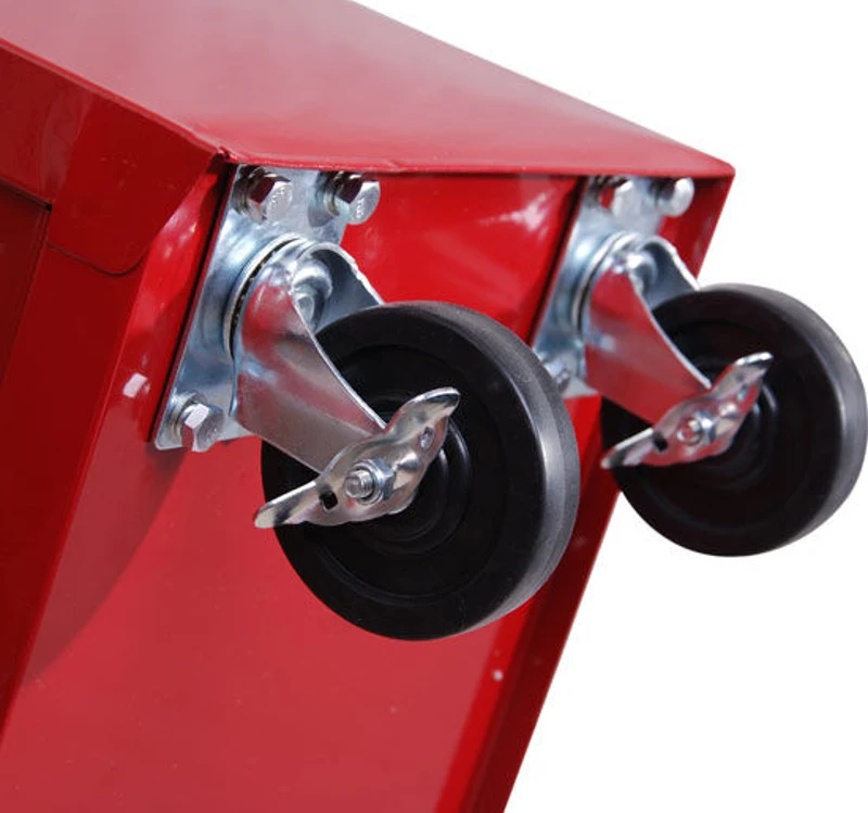 HOMCOM® Fahrbarer Werkstattwagen, abschließbar mit 5 Schubladen, rot