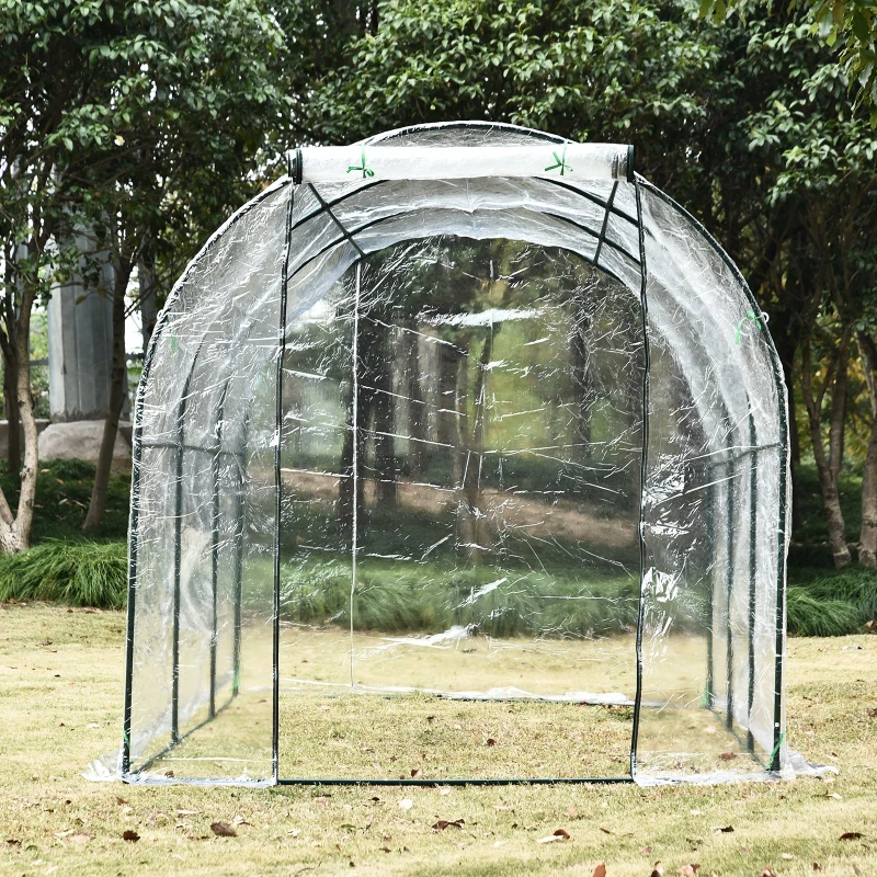Outsunny® Foliengewächshaus 3,5x2x2m transparent mit Stahlrohrrahmen