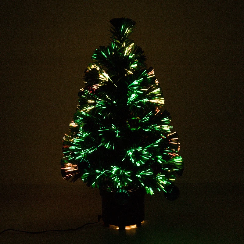HOMCOM® Weihnachtsbaum künstlicher Lichtfaser rotierend 60cm