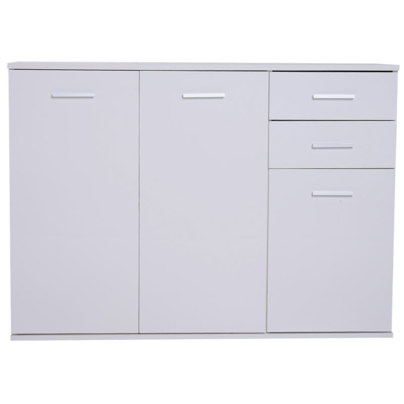 HOMCOM® Kommode Standschrank Sideboard Schubladenkommode Beistellschrank verstellbar Fach mit 2 Schubladen 106 x 35 x 76 cm