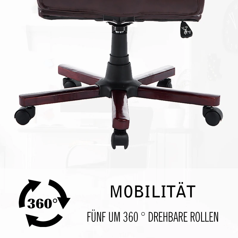 HOMCOM® Chefsessel Kunstleder Sitzhöhe 45-54 cm Braun