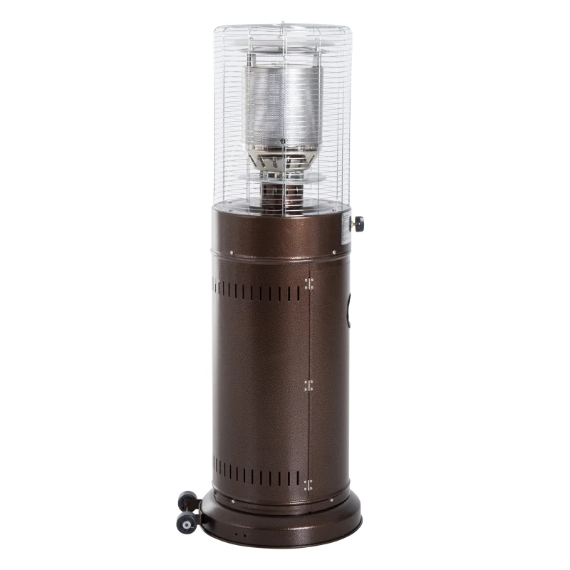 Outsunny® Heizstrahler Terrasse Balkon 5-12 kw Φ46 x H135 cm Bronze