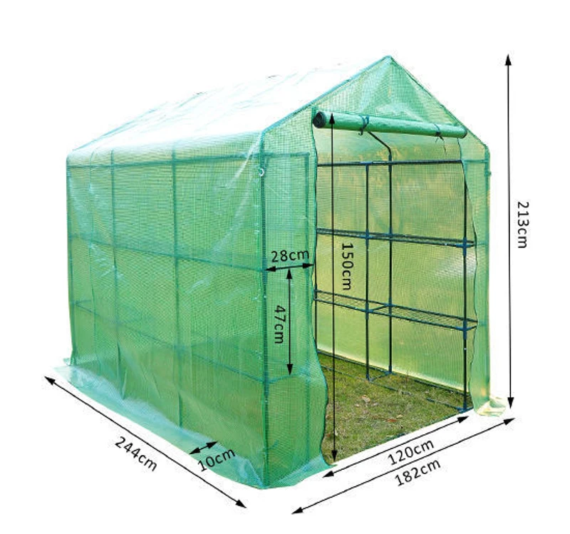 Outsunny® Folien Gewächshaus Treibhaus Tomatenhaus Pflanzenhaus Frühbeet  Regalen 4 Modell