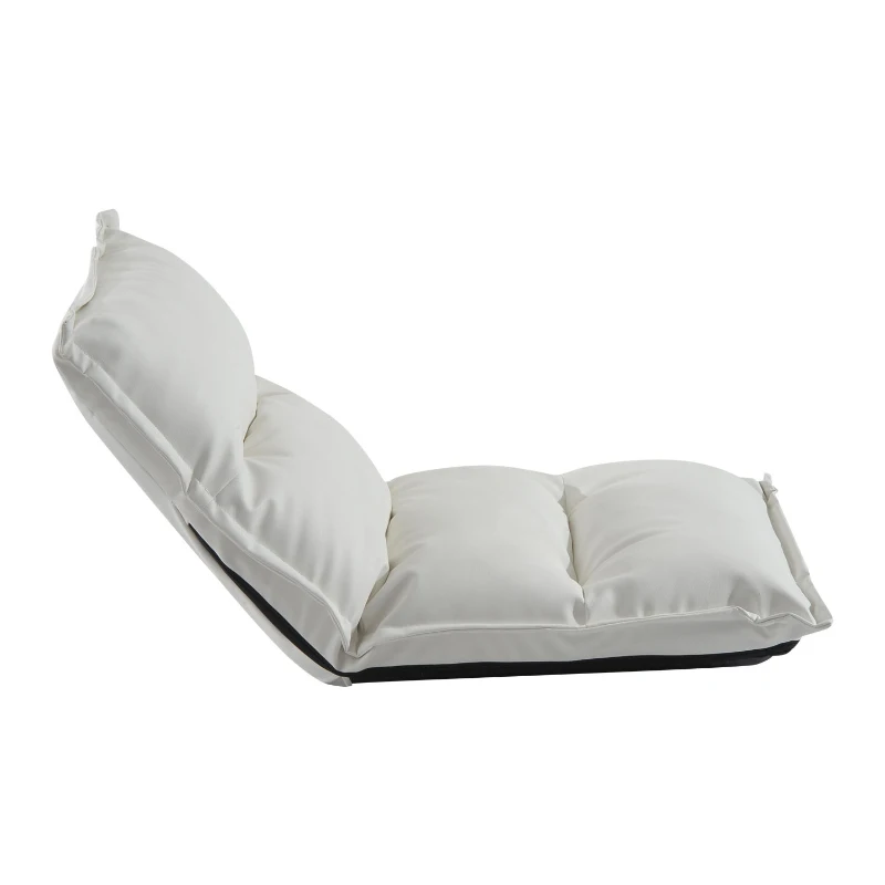 HOMCOM® Sitzkissen Relaxliege Liege Bodenkissen Sitzsack verstellbar mit Lehne Weiß