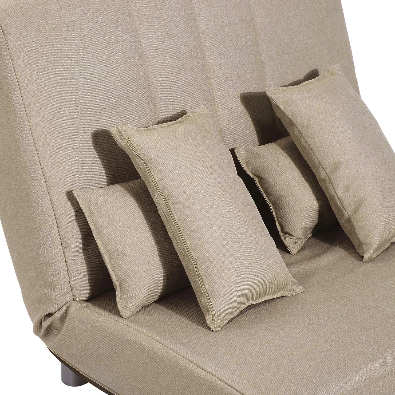 HOMCOM® Klappbares Schlafsofa | Stahl, PC, Schaumstoff | Sofa: 102 x 82 x 81 cm | Bett: 190 x 98 x 25 cm | Creme