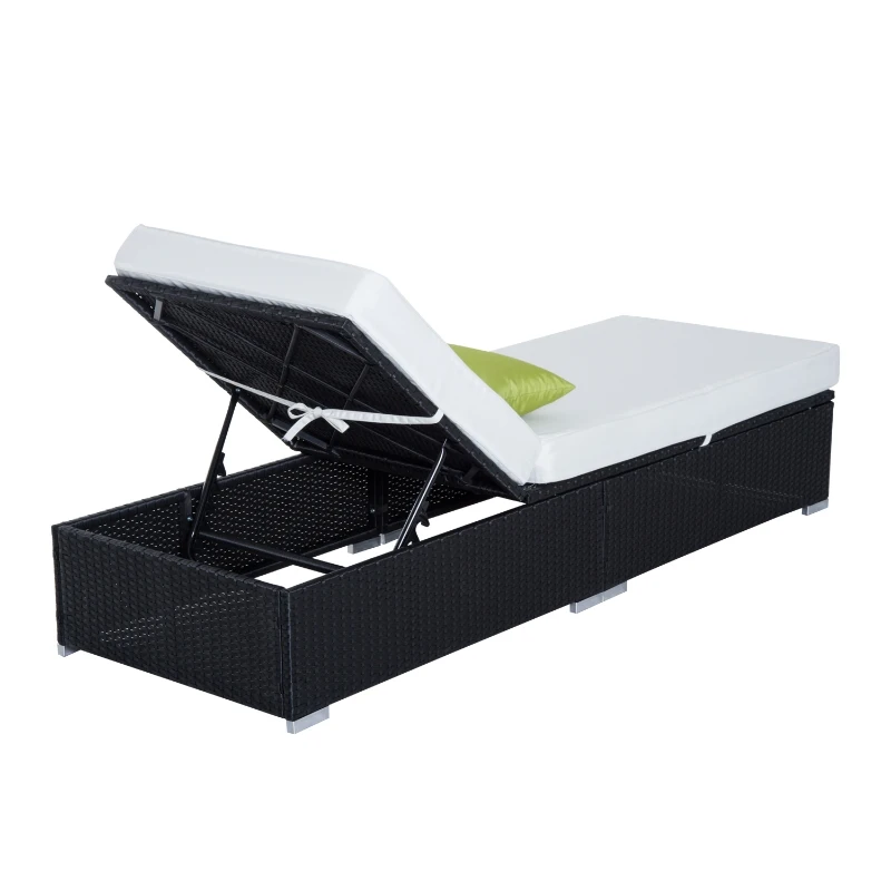 Outsunny® Polyrattan Alu Gartenliege Sonnenliege Gartenmöbel