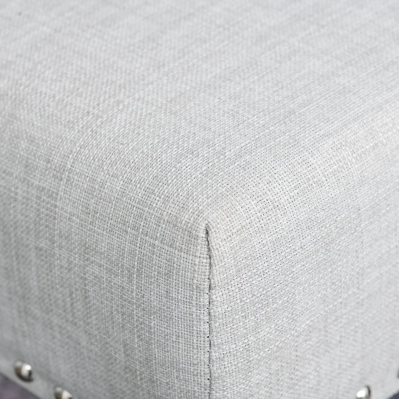 HOMCOM Esszimmerstuhl Küchenstuhl Polsterstuhl Gummiholzbeine Sessel Leinen Grau 61 x 56 x 92 cm