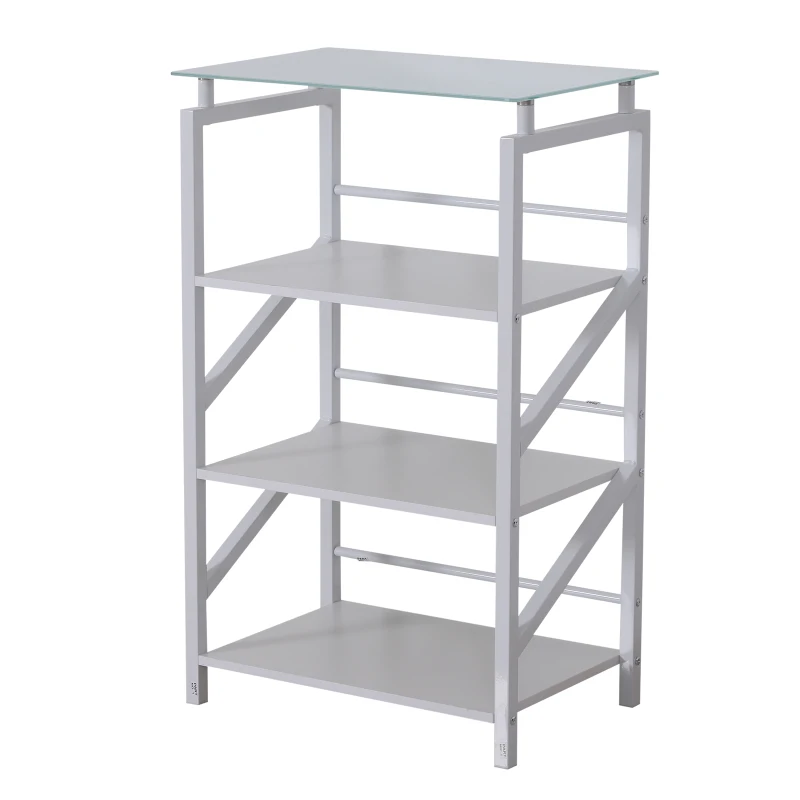 HOMCOM® Standregal Aktenregal Bücherregal Lagerregal Aufbewahrungsregal Weiß 60 x 40 x 96,5 cm