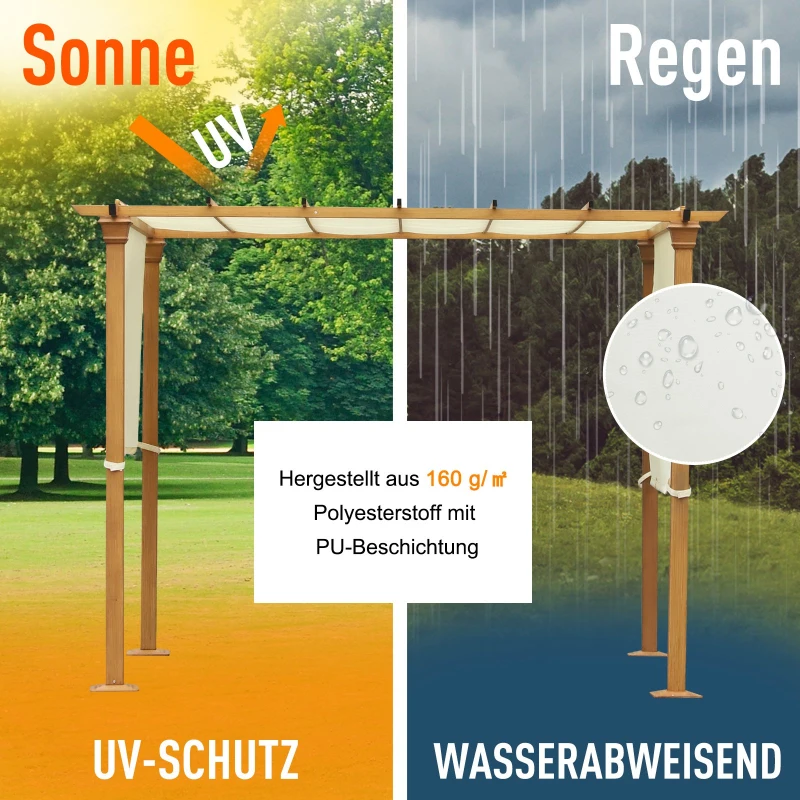 Outsunny® Pavillon Pergola Überdachung Sonnenschutz Einstellbares Stoffdach Polyester