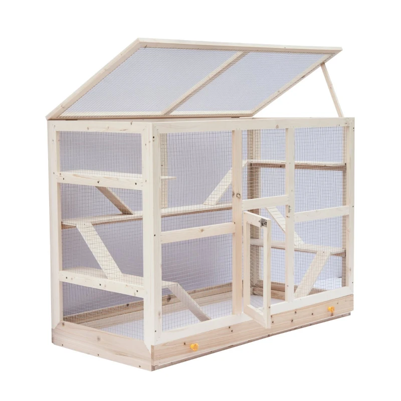 PawHut XXL Nagervilla Hamsterkäfig Kleintierkäfig Holz Schublade groß