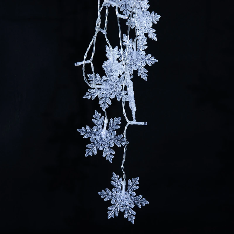 HOMCOM® Lichterkette Eiszapfen LED Lichtvorhang Weihnachtsbeleuchtung bunt