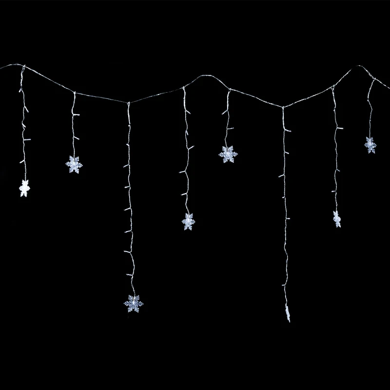 HOMCOM® Lichterkette Eiszapfen LED Lichtvorhang Weihnachtsbeleuchtung bunt