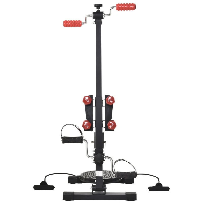 HOMCOM® Beintrainer für Senioren Pedal-Heimtrainer mit 4 Hanteln 1 Bungee-Seil Schwarz