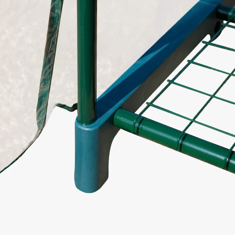 Outsunny® Mini-Gewächshaus Schützt Pflanzen mit Regal für Garten zur Aufzucht Schrägdach