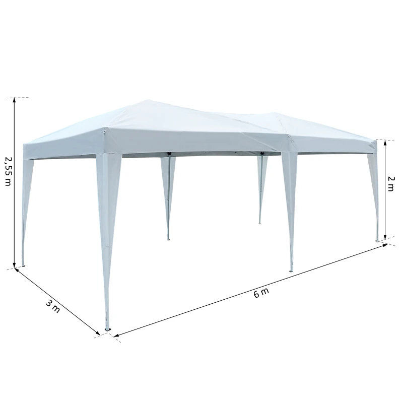 Outsunny® 3x6m Faltpavillon Partyzelt Gartenzelt weiß faltbar