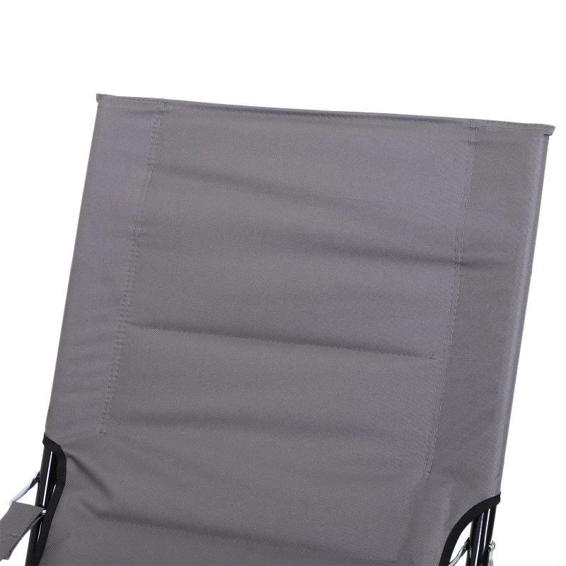 Outsunny® Klappstuhl Campingstuhl Gartenstuhl Polstersessel Strand Balkon faltbar Grau 86 x 61 x 94 cm