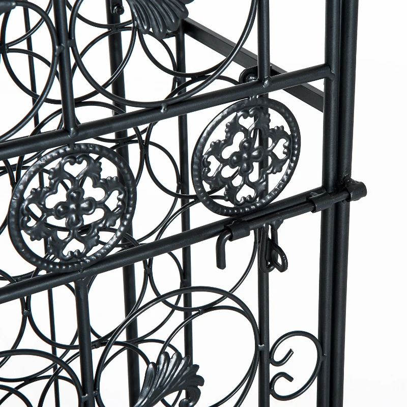 HOMCOM® Weinregal für 45 Flaschen Weinschrank Metall Schwarz