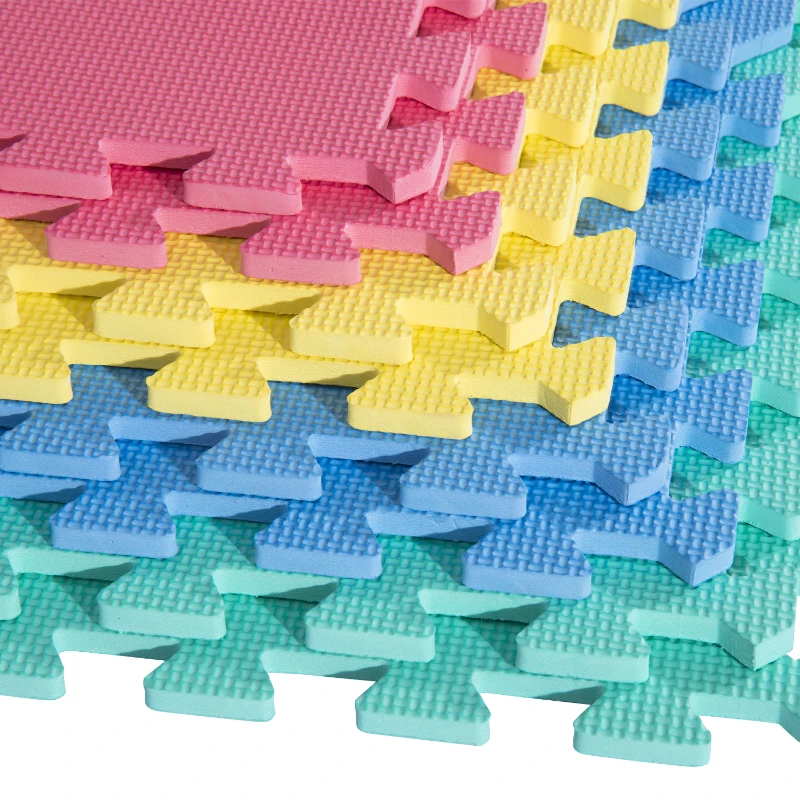 HOMCOM® Puzzlematte 24 tlg Matte Spielmatte Bodenschutzmatte Bodenmatte Turnmatte EVA (bunt)