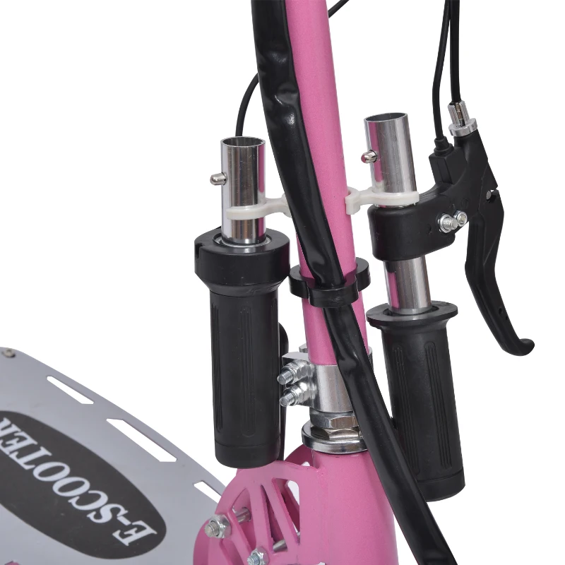 HOMCOM Scooter Elektroscooter Elektroroller Roller E-scooter klappbar mit Sitz 120W rosa
