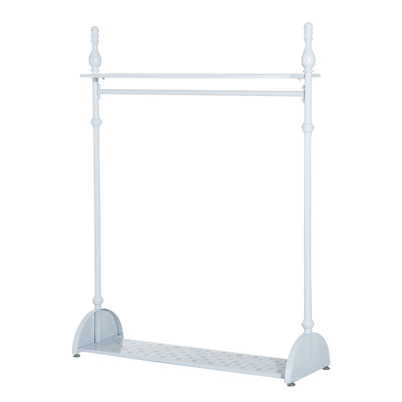 HOMCOM Kleiderständer Garderobenständer Kleiderstange Metall Weiß