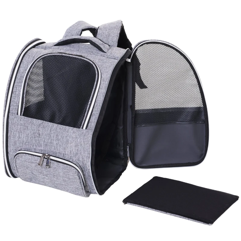 PawHut® Transporttasche Reisetasche Haustierrucksack 3 Eingang mit Festgurte Oxfordstoff 32 x 26 x 42 cm