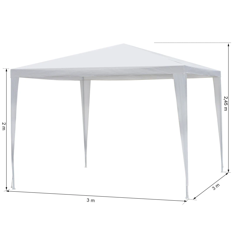 Outsunny® 3x3m Pavillon Partyzelt Bierzelt Gartenzelt Weiß