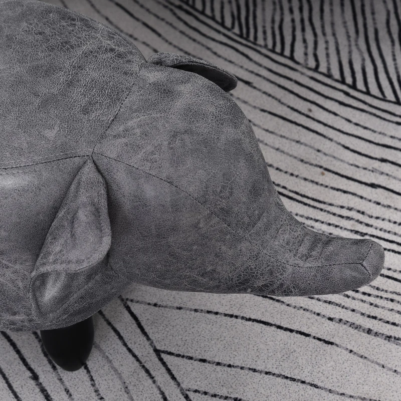 HOMCOM® Hocker für Kinder Kinderhocker Sitzhocker im Tier-Design Elefant Grau