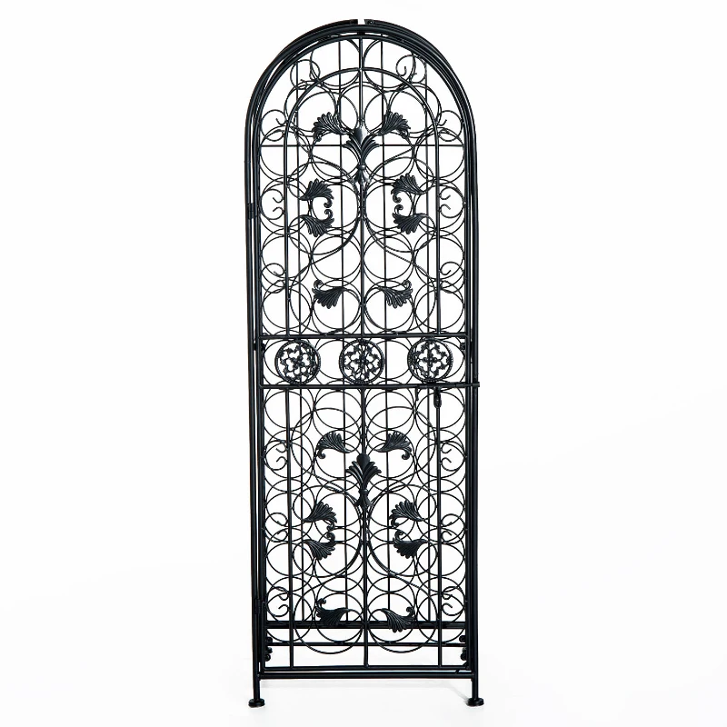 HOMCOM® Weinregal für 45 Flaschen Weinschrank Metall Schwarz