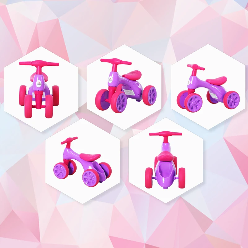 HOMCOM® Laufrad Lauffahrrad Balance Bike 18-36 Monate „BB“ -Klang Ruhig & Sicher PP Lila 57 x 33,5 x 42,5 cm