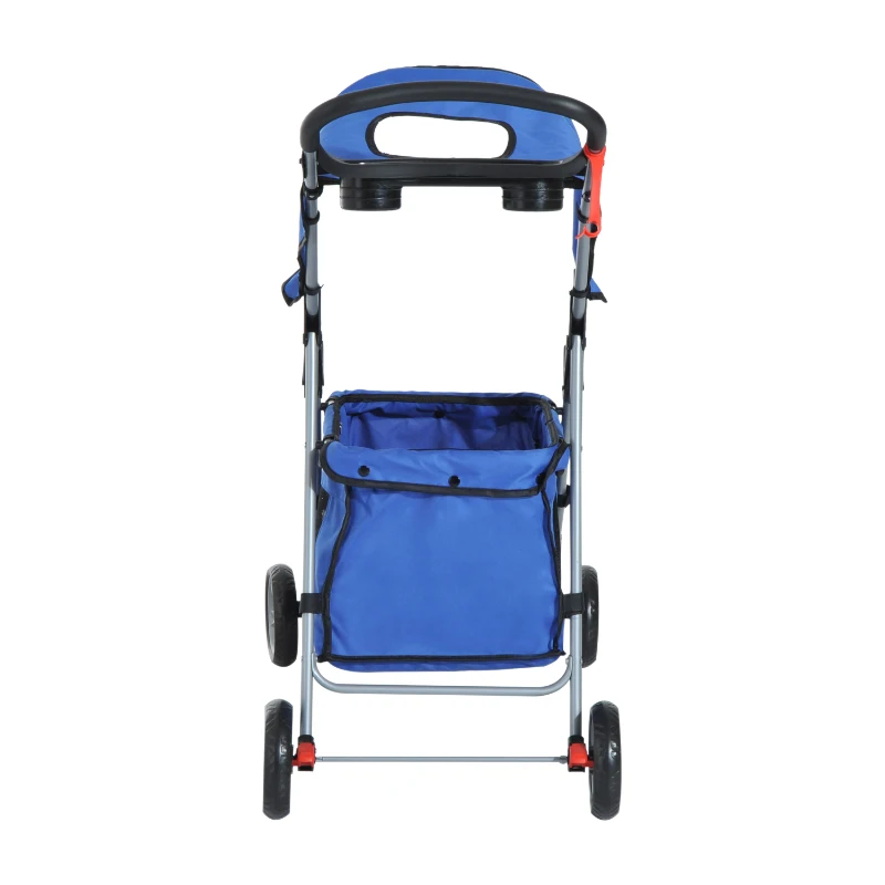 PawHut® Hundebuggy Hundewagen mit Sonnendach Stahl Blau
