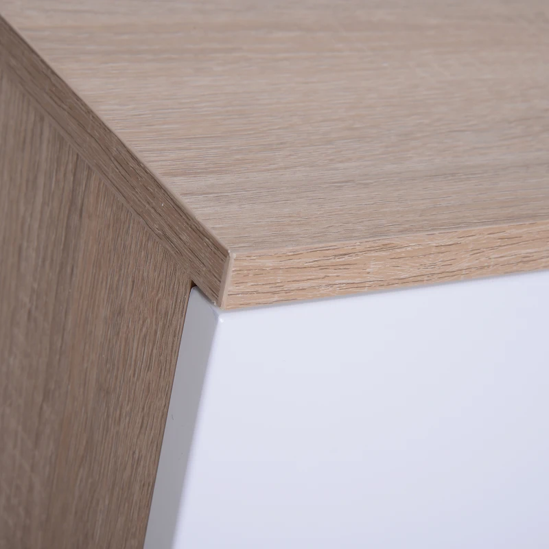 HOMCOM® Fernsehtisch mit 4 Schubladen und 2 Ablagen | TV-Board | 150 x 40 x 50 cm | Weiß, Eiche