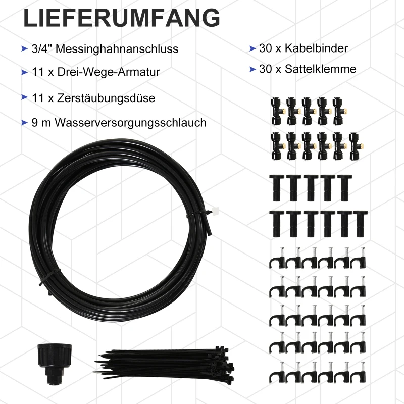 Outsunny® Bewässerungssystem Sprühnebel-Kühlsystem Outdoor Misting System SprayKühlsystem
