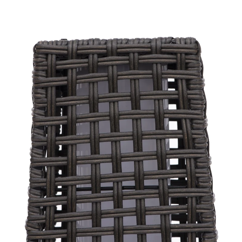 Outsunny® Solarlampe Rattan Gartenlampe Lichtsensor automatisch + mit Schalter wasserdicht kaffeebraun L19 x B19 x H68 cm